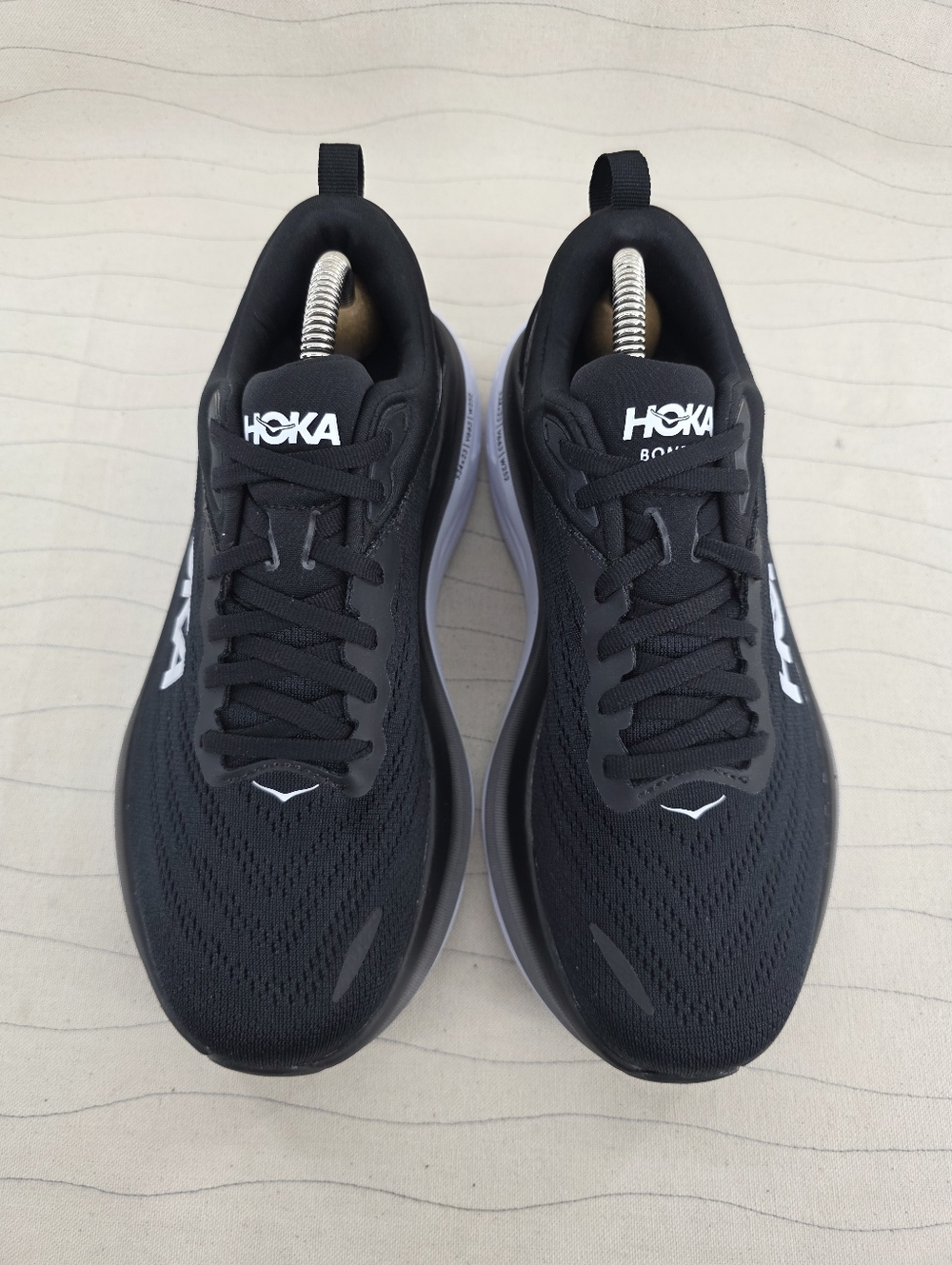 Hoka Womens Bondi 8 Black White Running Sneakers Shoes 1127954 Size 8D NEW - Picture 3 of 11